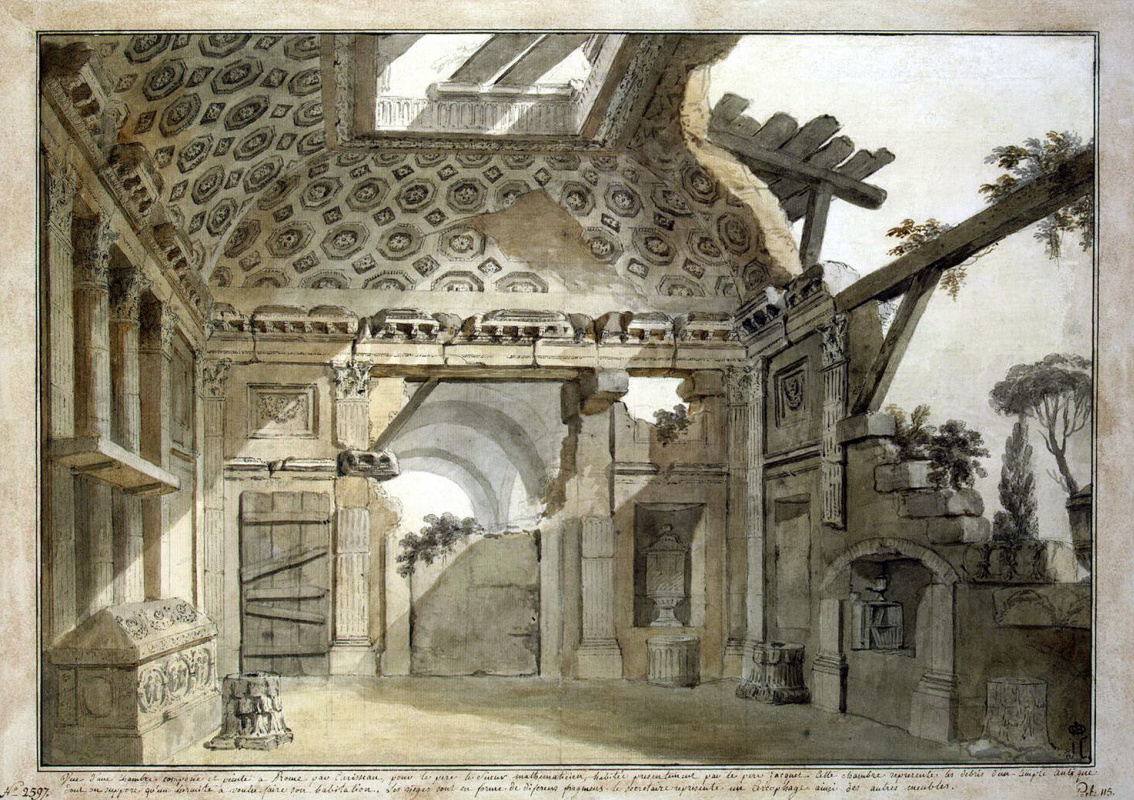 Шарль-Луи Клериссо. Эскиз росписи восточной стены комнаты-руины