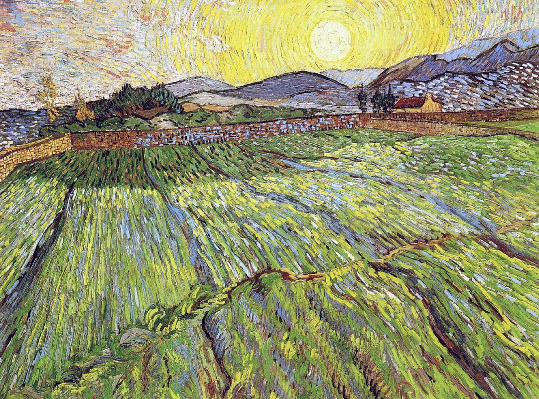 Винсент Ван Гог. Огороженное поле и восход солнца