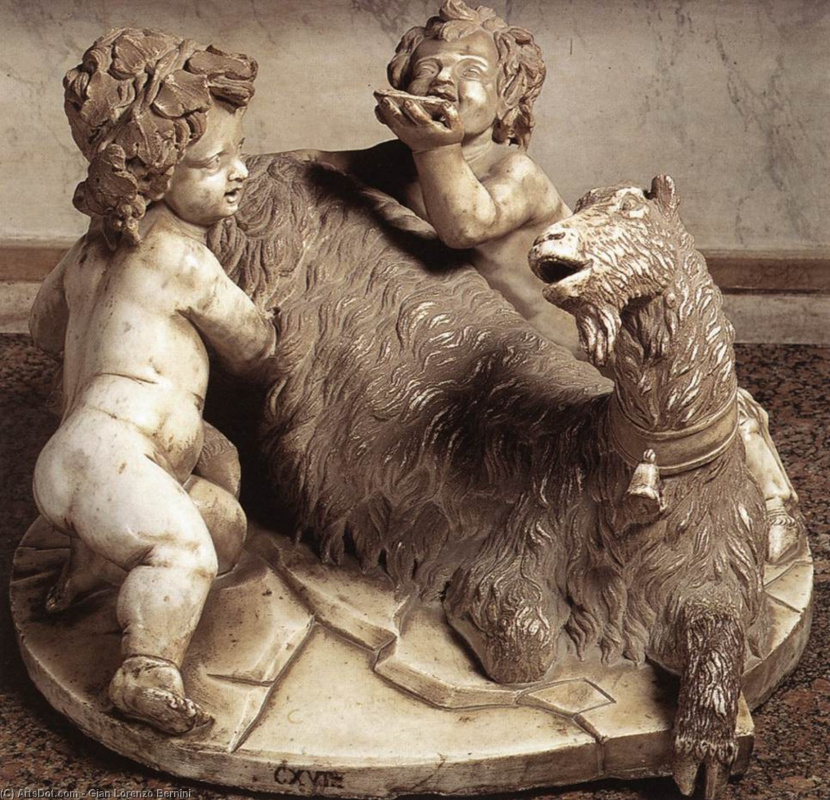 Джованни Лоренцо Бернини. Младенец Юпитер, фавн и коза Амалфея