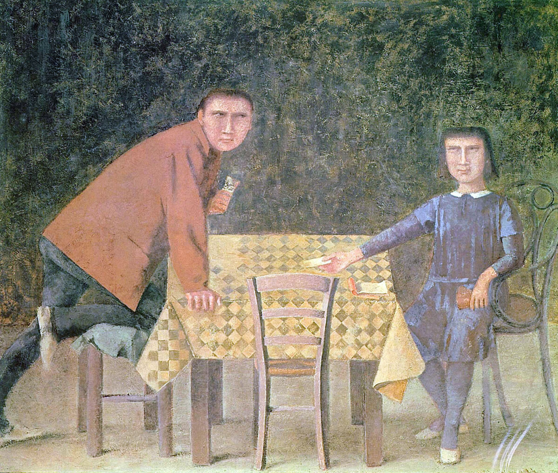 Бальтюс (Бальтазар Клоссовски де Рола) - Игра в карты, 1973, 225×190 см:  Описание произведения | Артхив