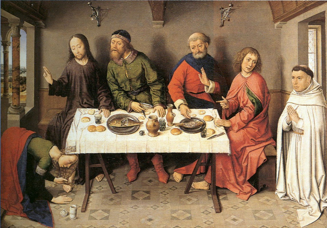 Дирк Баутс. Христос в доме Симона фарисея.  ок.1440-1450