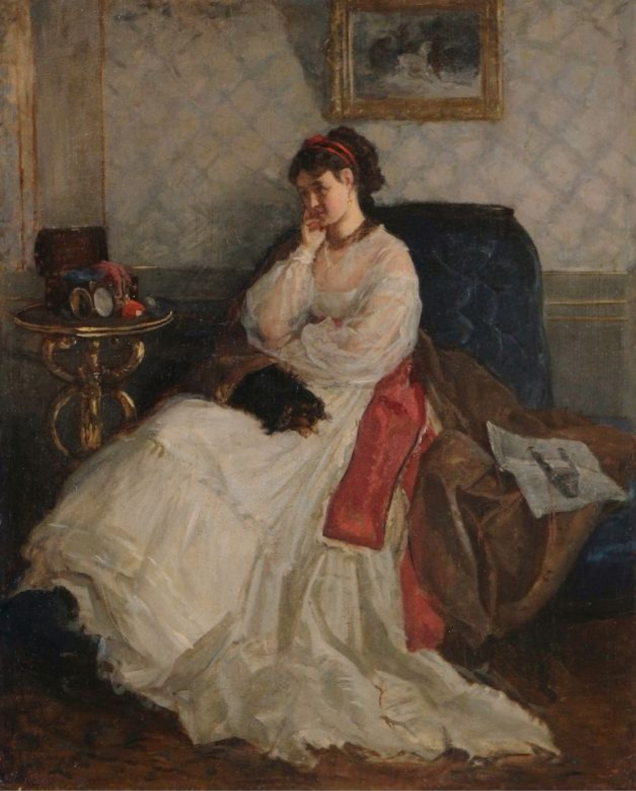 Иван Иванович Шишкин - Дама с собачкой, 1868, 43×53 см: Описание  произведения | Артхив