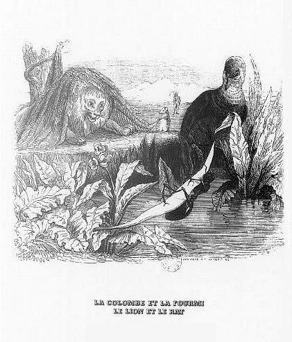 Лев и Мышь. Муравей и Голубь. Иллюстрации к басням Жана де Лафонтена