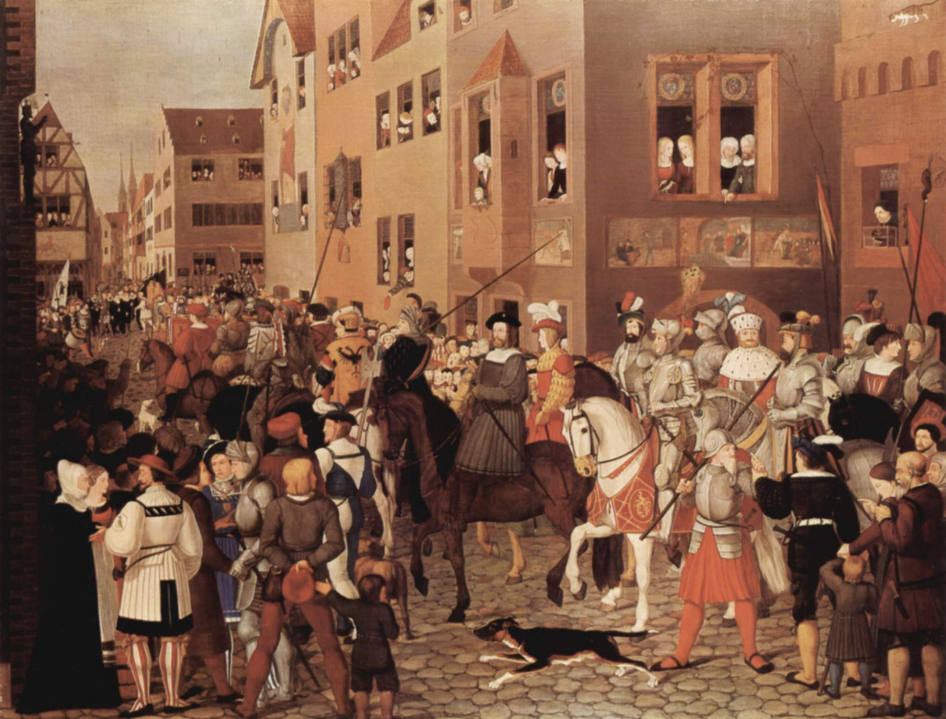 Франц Пфорр. Въезд императора Рудольфа Габсбурга Базель в 1273 г.
