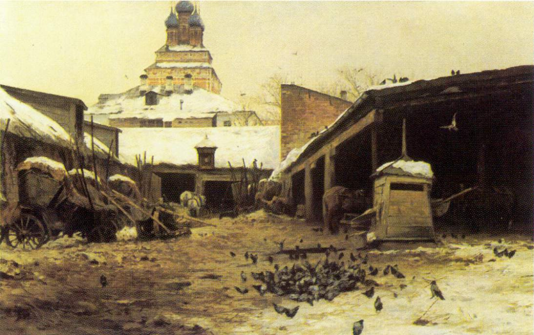 Сергей Иванович Светославский - Постоялый двор в Москве, 1892, 105×175 см:  Описание произведения | Артхив