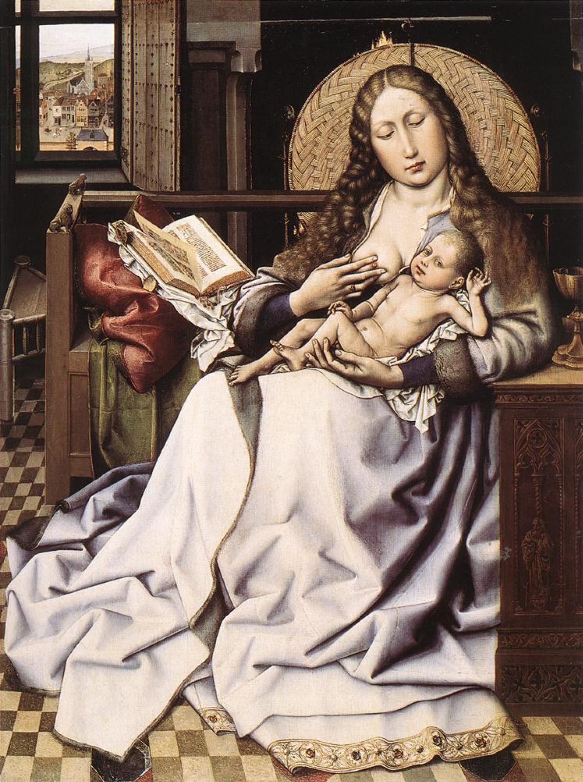Робер Кампен. Мадонна с младенцем и книгой у камина