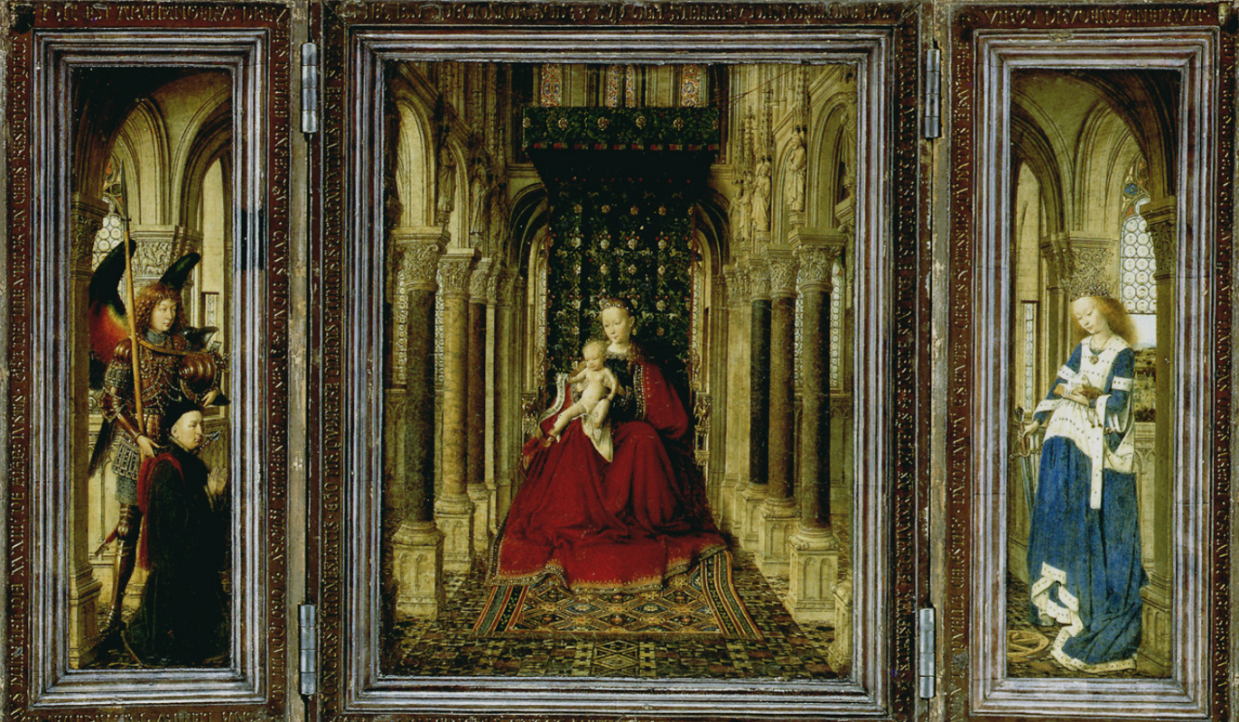 Дрезденский триптих. Богородица с Младенцем, Святым Георгием и Святой Екатериной