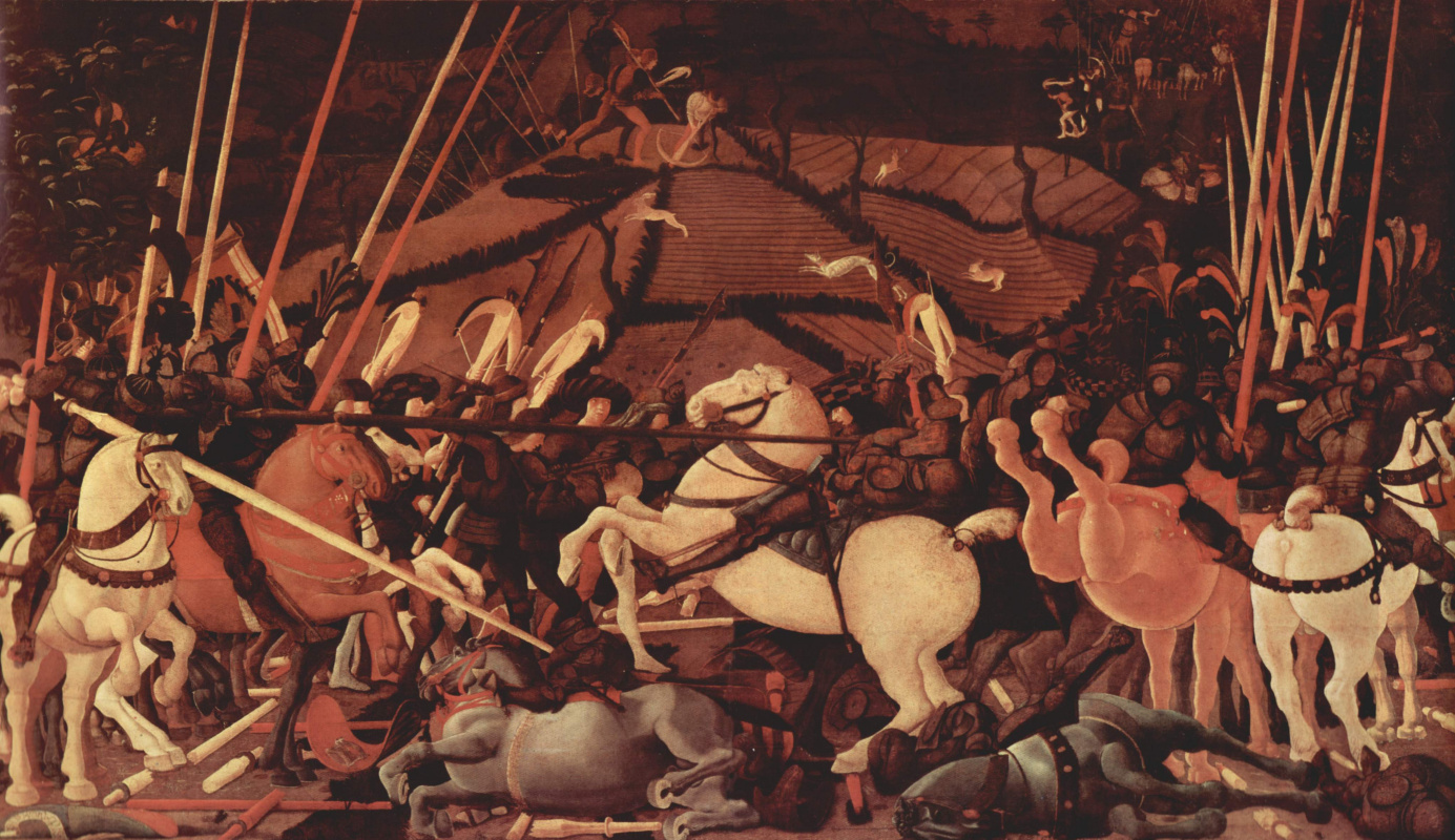 Паоло Уччелло. Три картины о битве при Романо для дворца Медичи во Флоренции. Победа над Бернардино делла Кьярда