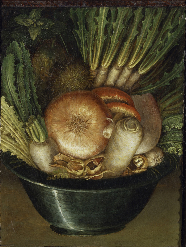 Джузеппе Арчимбольдо. Натюрморт с луком и овощами (Огородник)