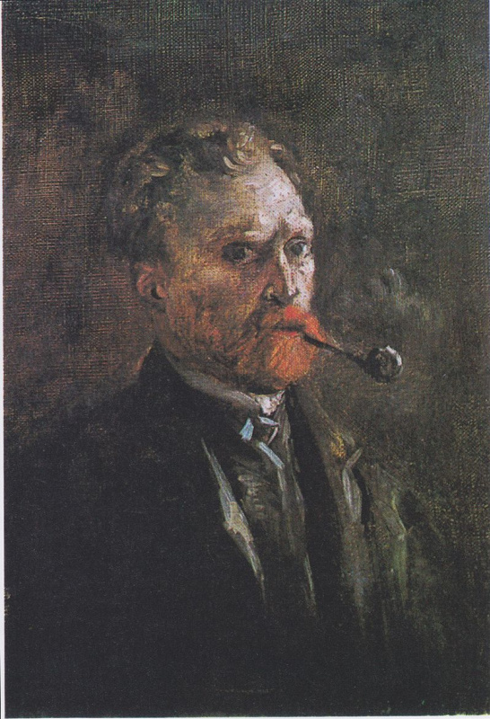 Винсент Ван Гог. Автопортрет с трубкой (трубка справа)