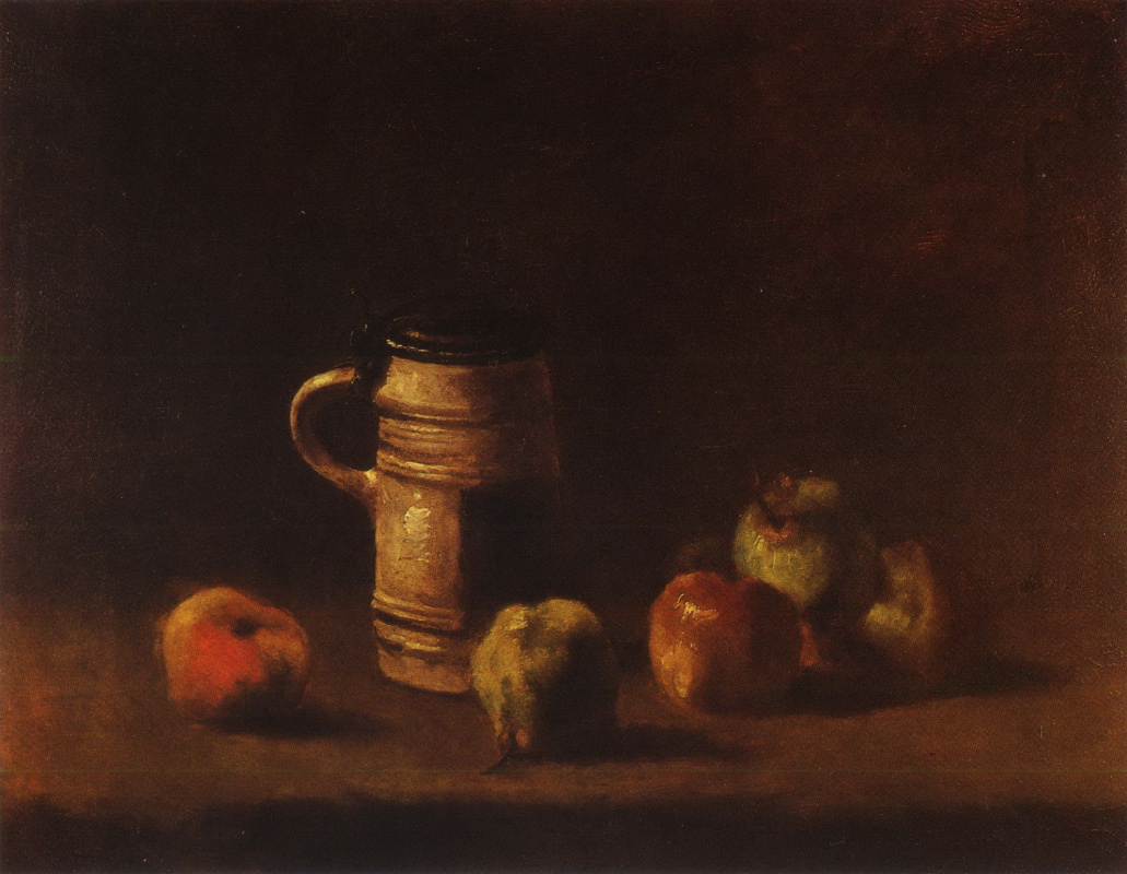 Винсент Ван Гог. Натюрморт с кружкой пива и фруктами