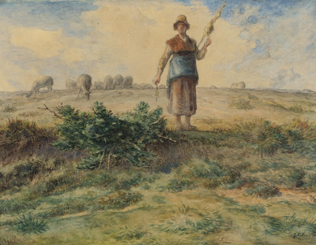 Жан-Франсуа Милле. Пастушка и ее стадо