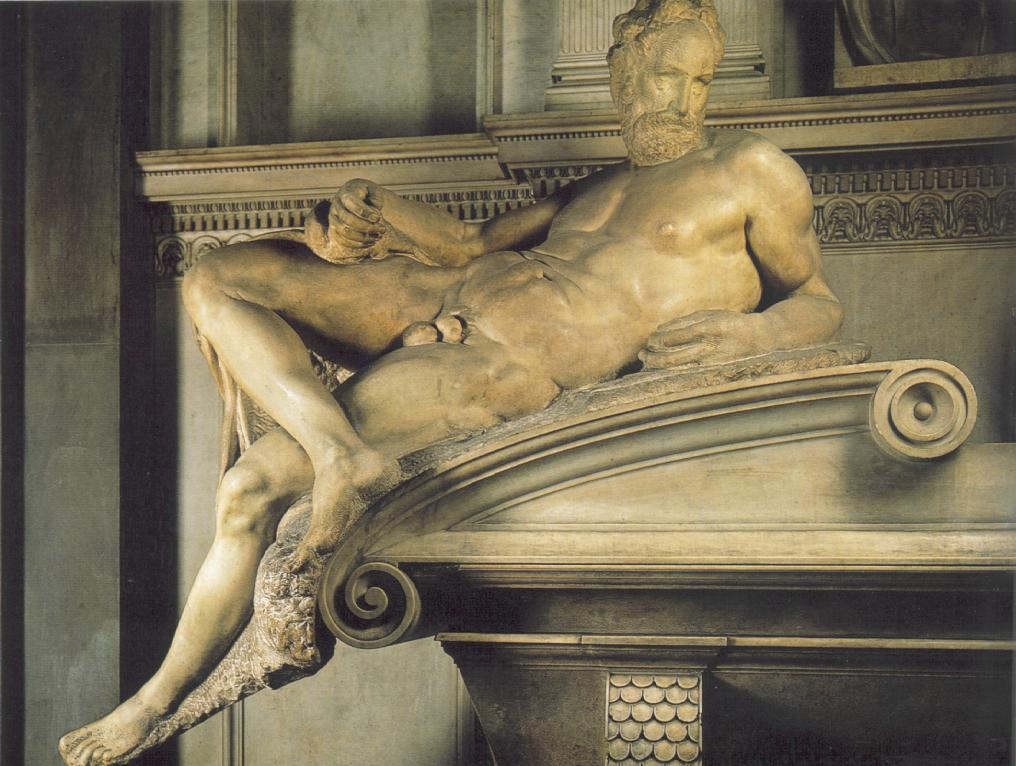 Микеланджело Буонарроти. Гробница Лоренцо Медичи. Фрагмент. Вечер.