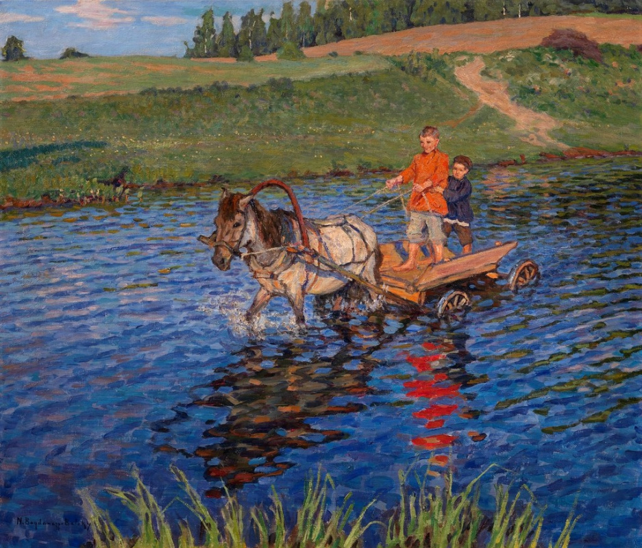 Николай Петрович Богданов-Бельский. Пересечение реки