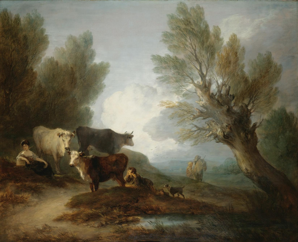 Томас Гейнсборо. Пейзаж с коровами и молочницей