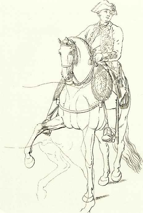 Даниэль  Николай Ходовецкий. Кронпринц, впоследствии король Фридрих Вильгельм II, на коне