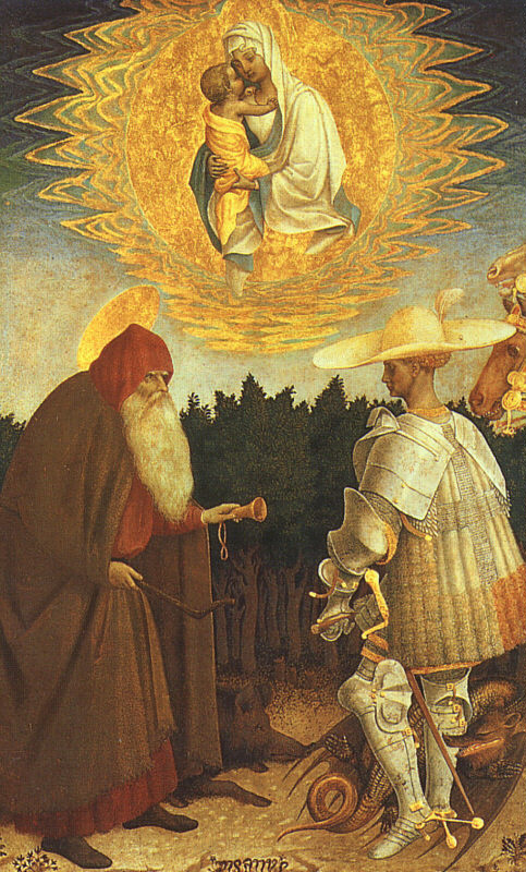 Антонио Пизанелло. Дева с младенцем и святыми Джорджом и Антонием