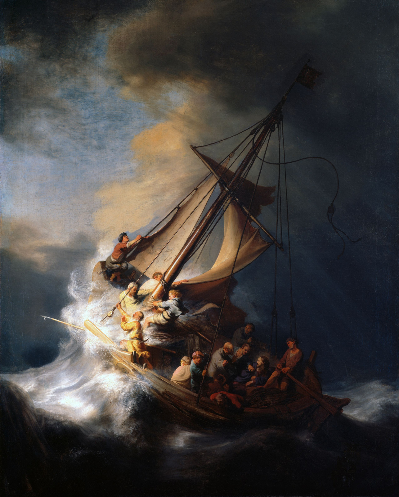Рембрандт Харменс ван Рейн. Христос во время шторма на море Галилейском