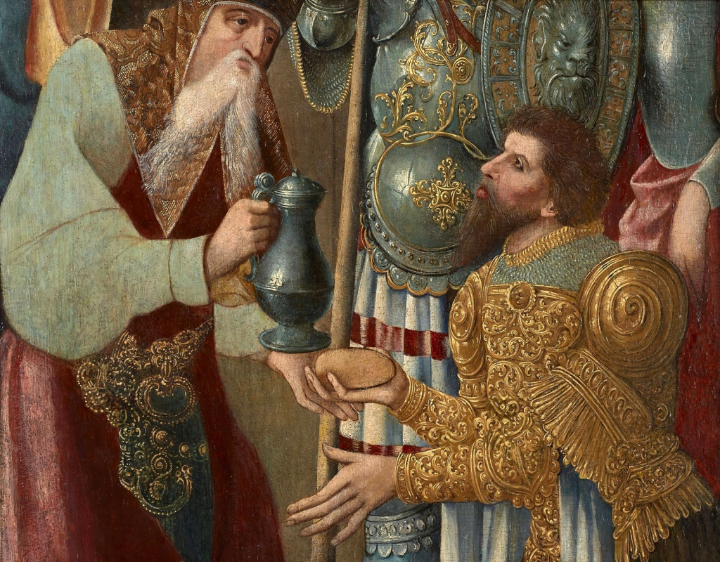 Неизвестный художник. Авраам и Мелхиседек.  Около 1530 (оборотная сторона)