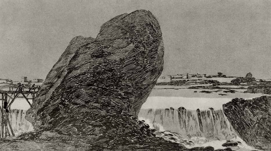 Франсиско Гойя. Пейзаж с водопадом