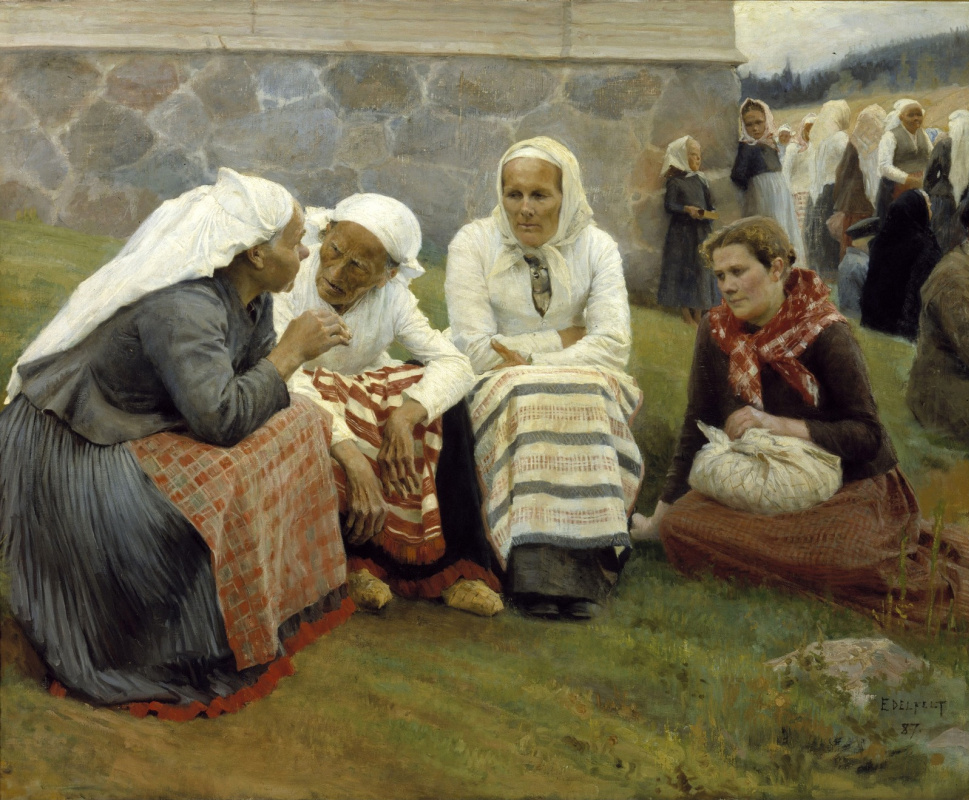 Альберт Густав Аристид Эдельфельт. Женщины. Руоколахти на церковном холме. 1887
