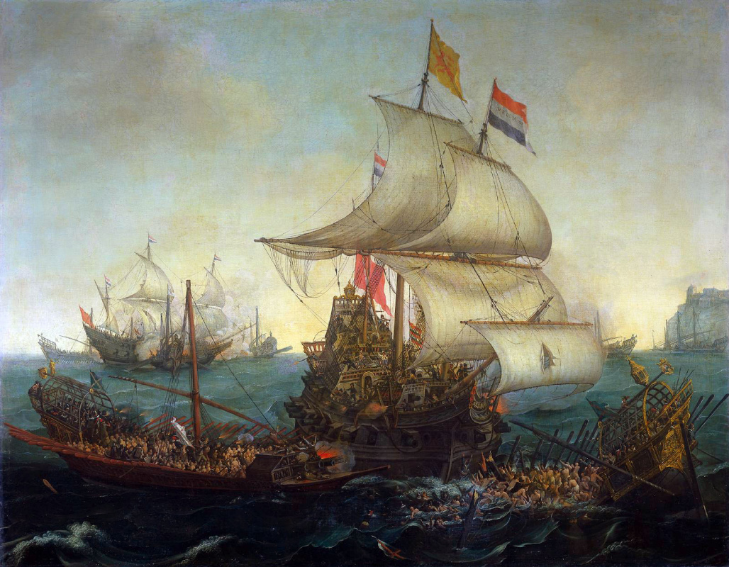 Хендрик Врум. Голландские корабли нападают на испанские галеры у фламандского побережья в октябре 1602 года