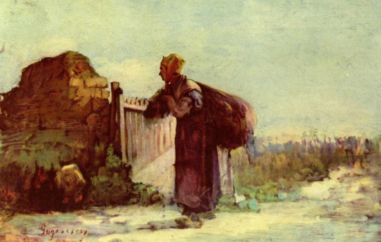 Николае Григореску. Французская крестьянка с мешком за плечами