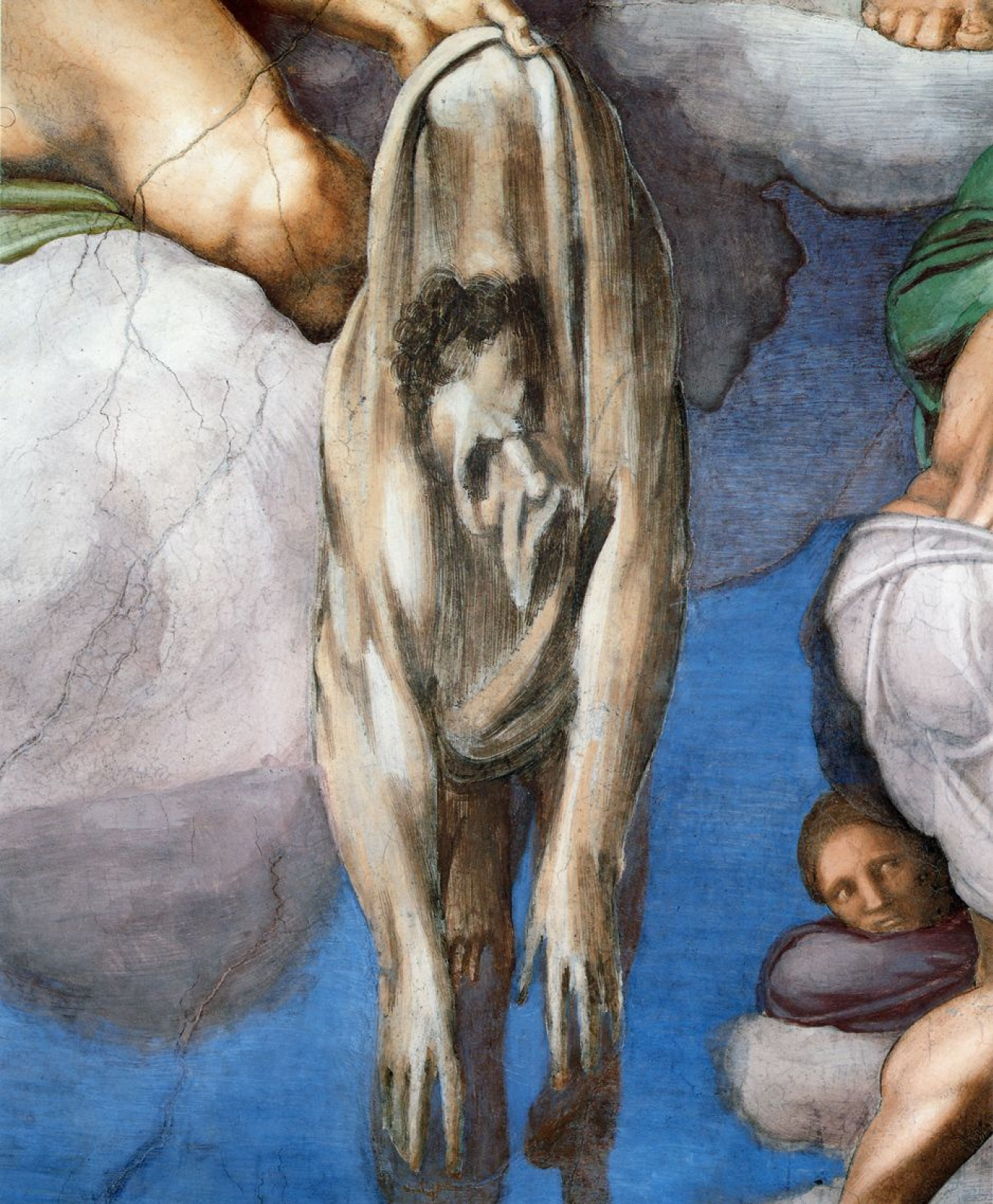 Микеланджело Буонарроти. Автопортрет на стене Сикстинской капеллы