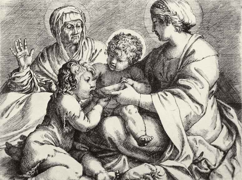 Аннибале Карраччи. Мадонна со святой Елизаветой и младенцем Иоанном Крестителем
