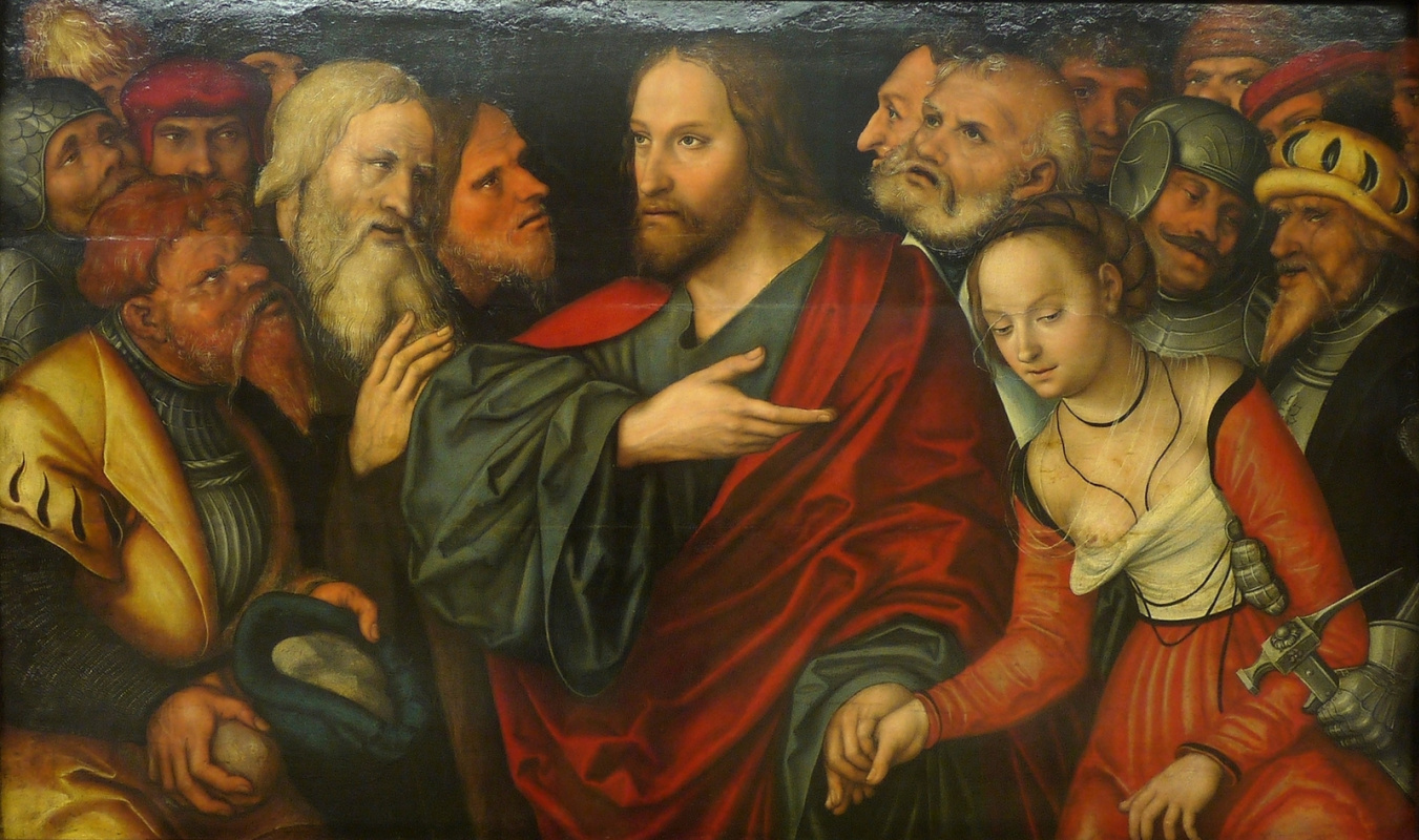 Лукас Кранах Младший. Христос и грешница. 1545