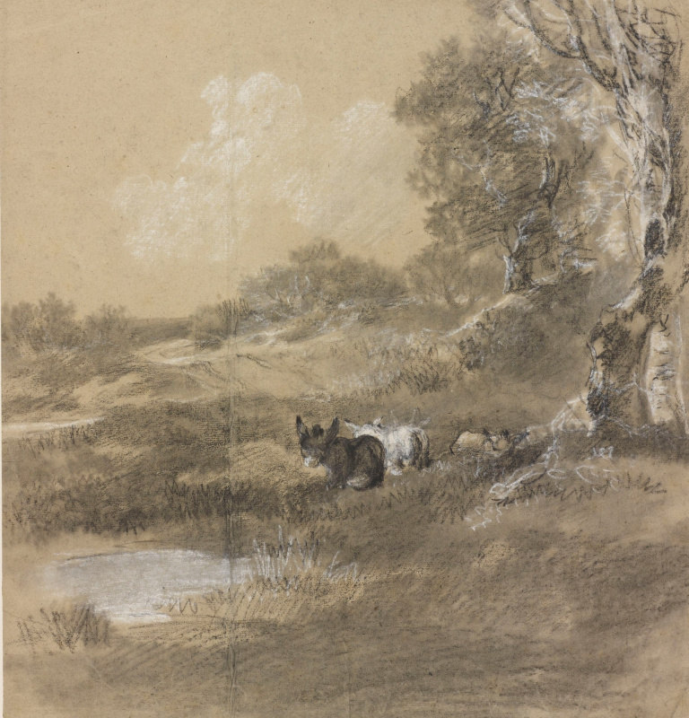 Томас Гейнсборо. Лесной пейзаж с двумя ослами