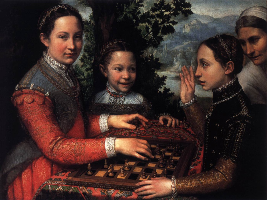 Софонисба Ангвиссола. Сестры художницы Лючия, Минерва и Европа играют в шахматы