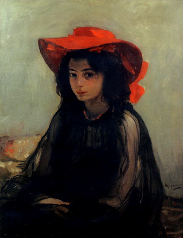 Портрет девушки в красной шляпе, 1902-1903 
Национальный художественный музей Украины, Киев