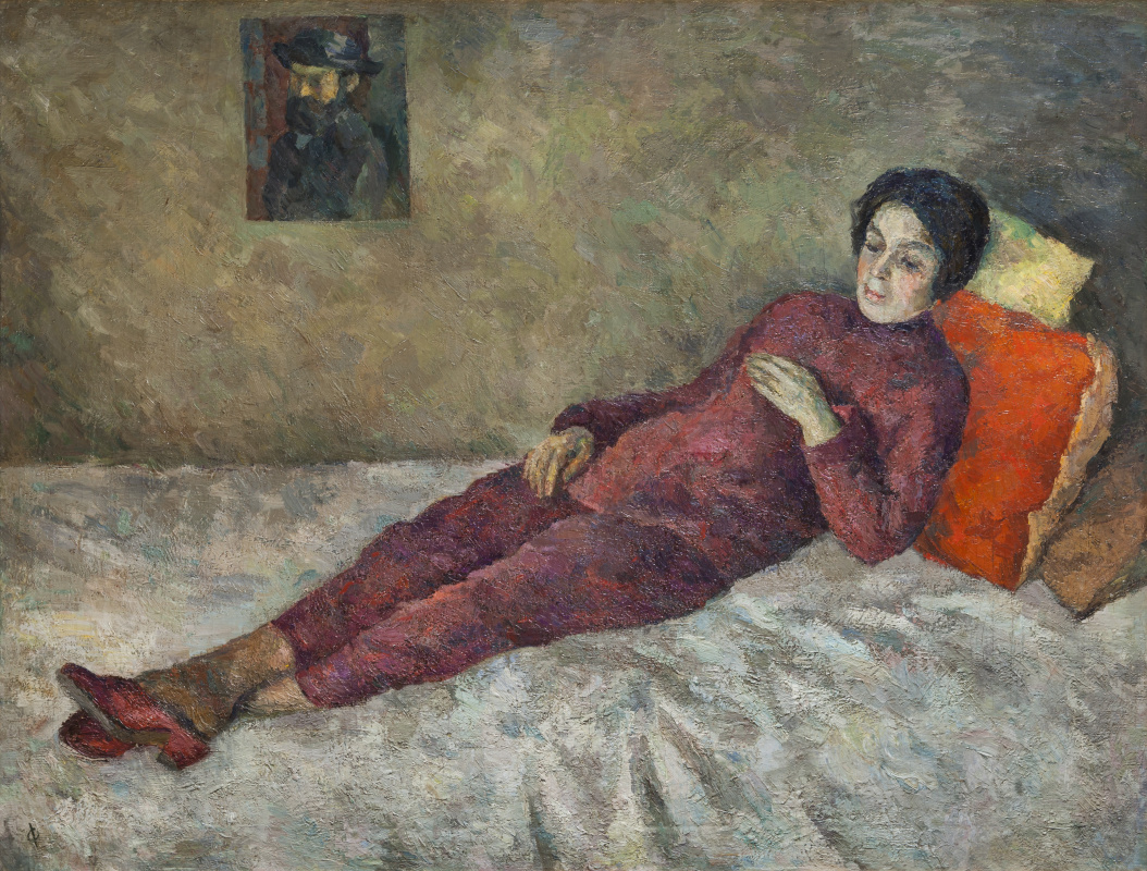 Роберт Рафаилович Фальк. Женщина, лежащая под картиной Сезанна