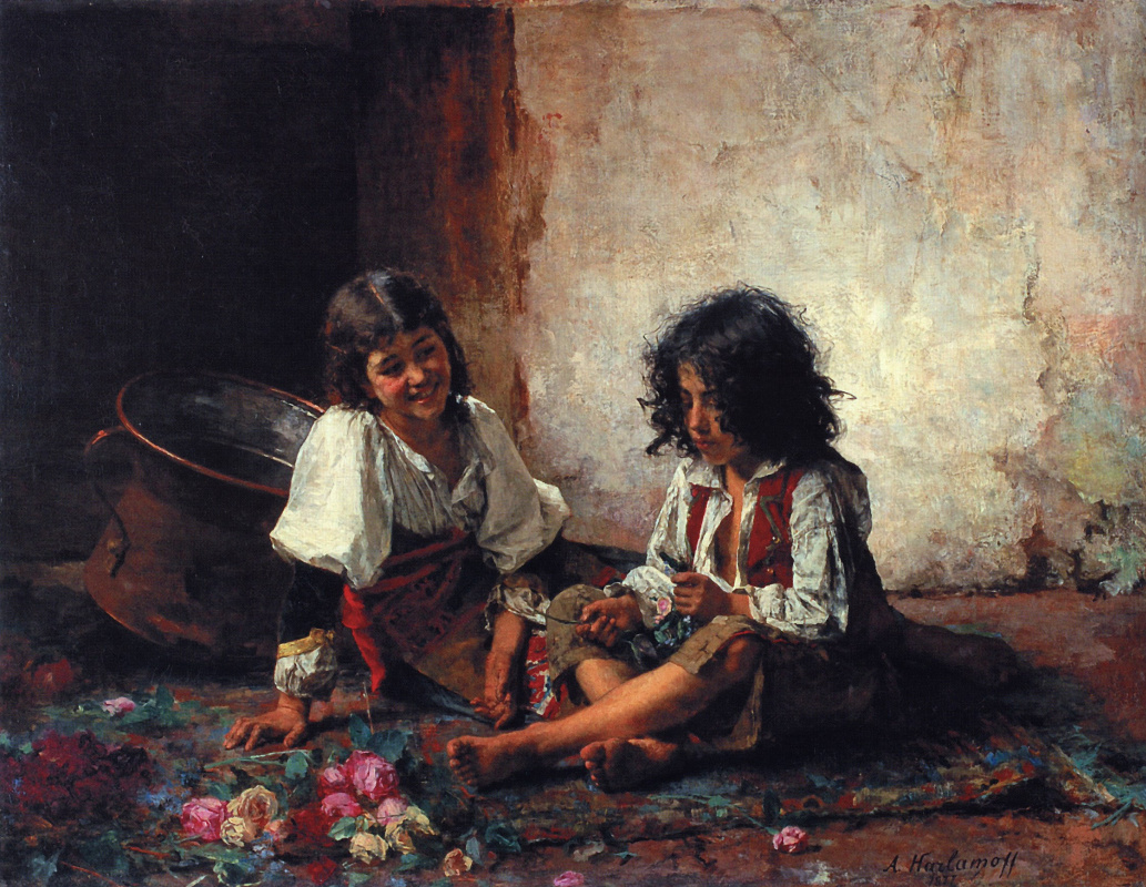 Алексей Алексеевич Харламов. Итальянские дети. 1877