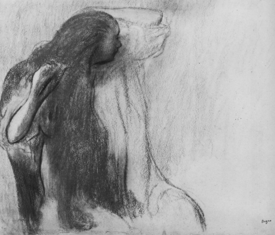 Эдгар Дега. Сидящая девушка, расчесывающая волосы