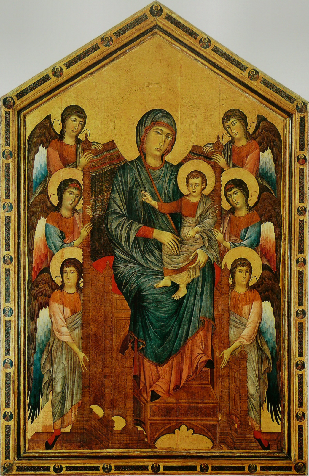 Madonna on the throne with the angels (Maesta) Chimabue (Chenny Di Pepo) 1290s, 276×424 cm