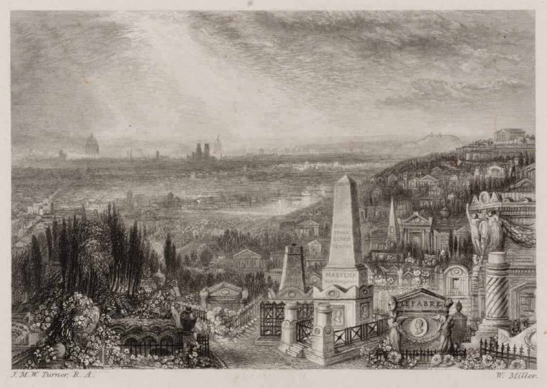 Джозеф Мэллорд Уильям Тёрнер. Вид на Париж с кладбища Пер-Лашез