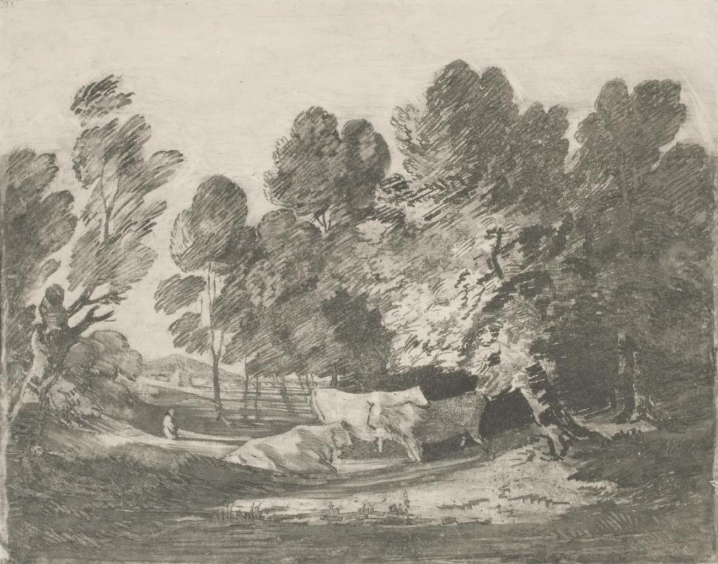 Томас Гейнсборо. Лесной пейзаж с пасущимися коровами