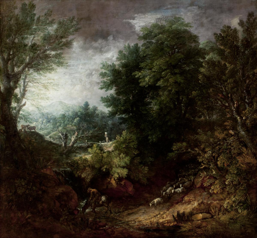 Томас Гейнсборо. Лесной пейзаж с овцами у ручья