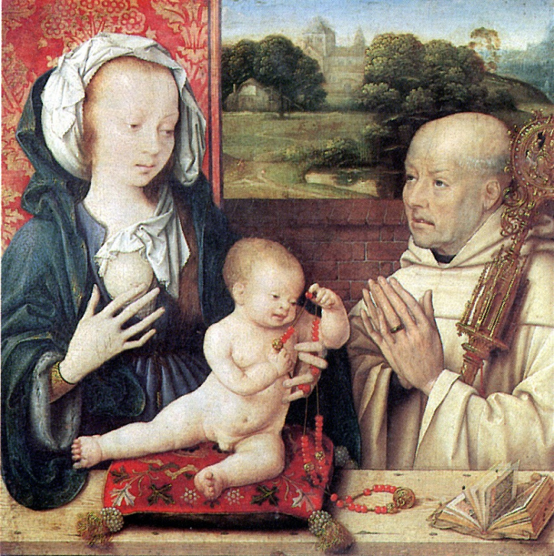 Йос ван Клеве. Мадонна с младенцем и с донатором-доминиканцем