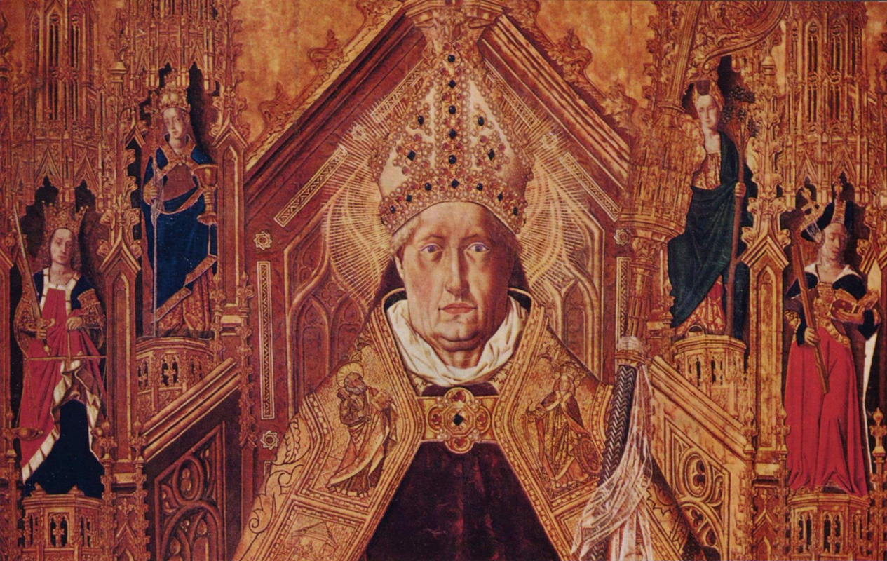 Бартоломе Бермехо. Св. Доминик на троне с семью главными добродетелями. Деталь