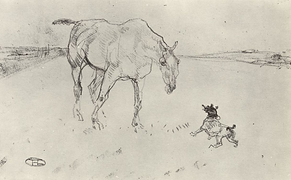 Анри де Тулуз-Лотрек. Лошадь и Колли