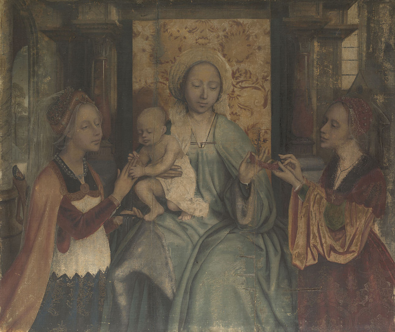 Квентин Массейс. Мадонна с младенцем, святой Екатериной и святой Варварой