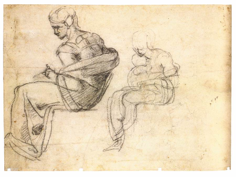 Микеланджело Буонарроти. Две сидящие фигуры