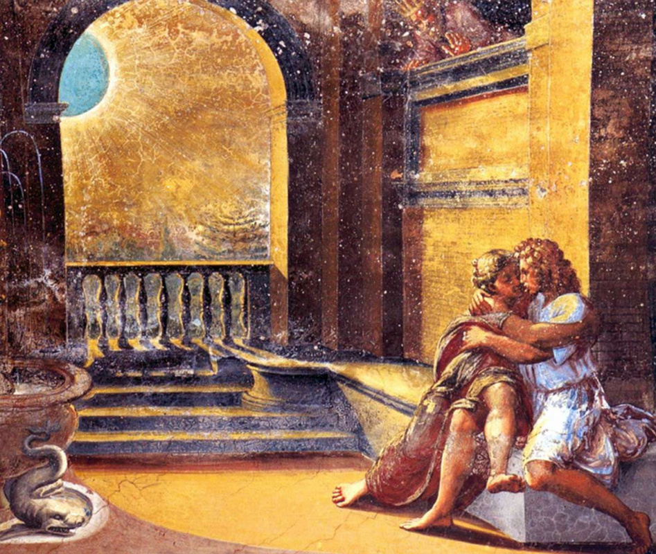 Исаак и Ребекка скрываются от Авимелеха. Фреска лоджии Рафаэля дворца понтифика в Ватикане