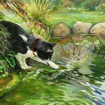 Polina Razumova. Котенок в пруду Polina Razumova. Котенок в пруду