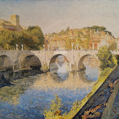 Сергей Борисович Кривоногов. Рим. Мост Святого Ангела. Сентябрь Сергей Борисович Кривоногов. Рим. Мост Святого Ангела. Сентябрь