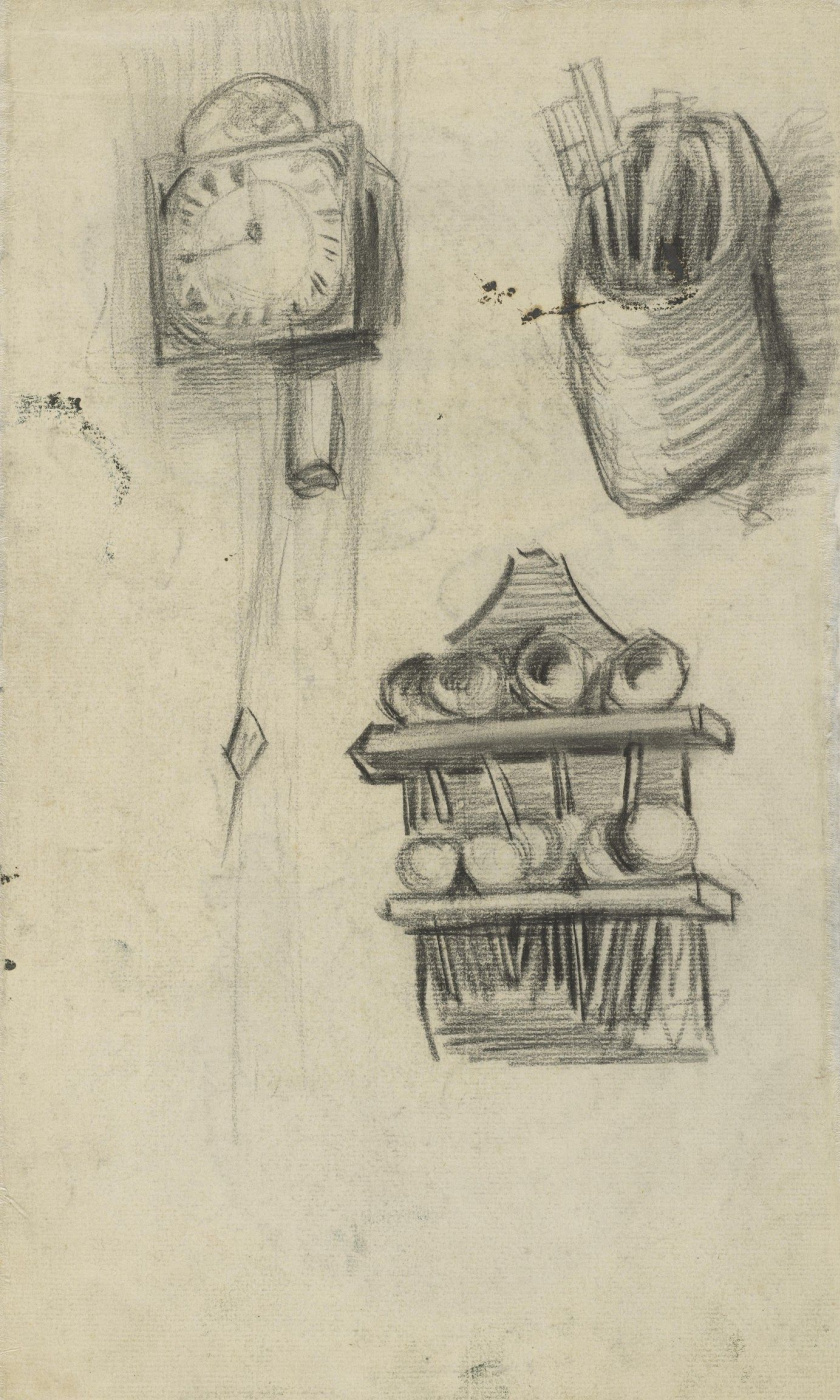 Винсент Ван Гог. Часы, утварь и полка с ложками